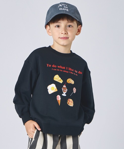 pairmanon（ペアマノン）の「【サラッとスウェット】ユニセックス フードモチーフ プリントトレーナー（スウェット・キッズ・ブラック/ピンク系その他/ワイン/ホワイト系その他/モカ/オートミール・100/110/120/130/140/150/90）」の3枚目の写真