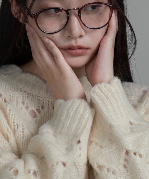I_am（アイアム）の「openwork scallop knit pullover / オープンワークスカラップニットプルオーバー（ニット/セーター・レディース・グレー/アイボリー・FREE）」の17枚目の写真