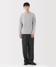 MUJI Labo〕紳士 自然の色を生かして染色した ヤク畦編みクルーネック