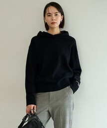 コットンカシミヤニット フーディ