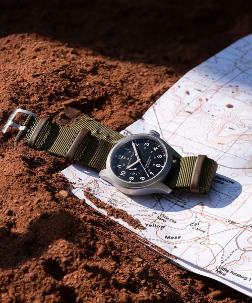 HAMILTON（ハミルトン）の「HAMILTON [ハミルトン] 腕時計 Khaki Field （カーキ フィールド） Power Reserve メカニカル 機械式 40MM ブラック×グリーン（アナログ腕時計・メンズ・ブラック・FREE）」の7枚目の写真