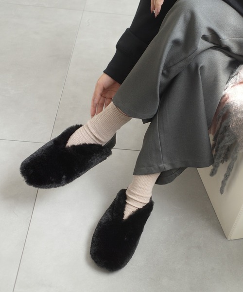 AmiAmi（アミアミ）の「2WAYファーバブーシュパンプス（その他シューズ・レディース・ブラック/グレー・LL/L/S/M）」の10枚目の写真