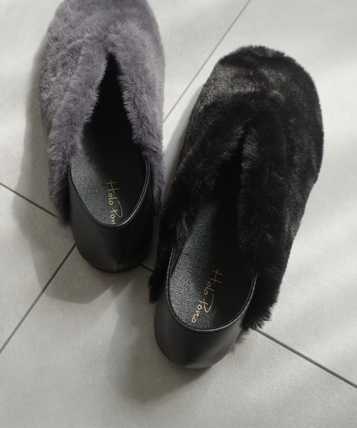 AmiAmi（アミアミ）の「2WAYファーバブーシュパンプス（その他シューズ・レディース・ブラック/グレー・LL/L/S/M）」の15枚目の写真