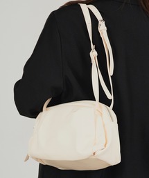 Faux Leather 2Way Tuck Shoulder Bag / フェイクレザー 2WAY タックショルダーバッグ