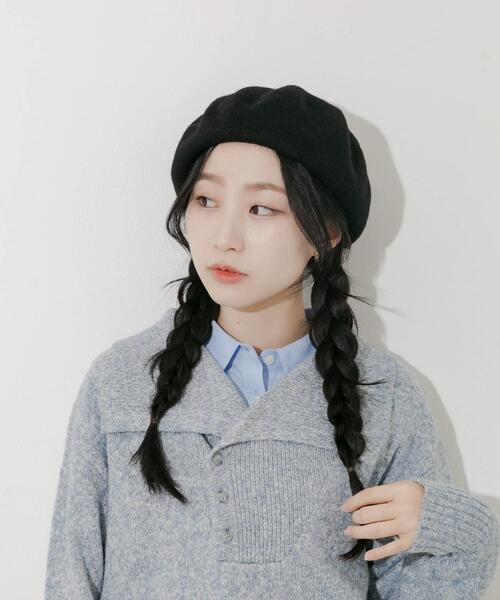 SMELLY（スメリー）の「シンプルバスクベレー（ハンチング/ベレー帽・レディース・グレー/アイボリー/ブラック/レッド・-）」の22枚目の写真