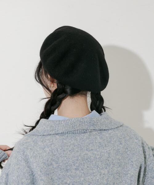 SMELLY（スメリー）の「シンプルバスクベレー（ハンチング/ベレー帽・レディース・グレー/アイボリー/ブラック/レッド・-）」の21枚目の写真