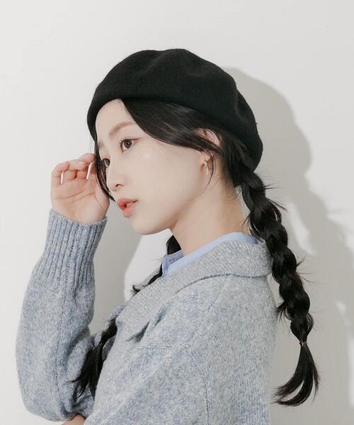 SMELLY（スメリー）の「シンプルバスクベレー（ハンチング/ベレー帽・レディース・グレー/アイボリー/ブラック/レッド・-）」の19枚目の写真