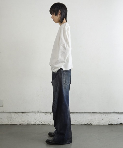 NVRFRGT(ネヴァーフォーゲット)の「【NVRFRGT】3D TWISTED WIDE LEG JEANS(デニムパンツ・メンズ・インディゴブルー・1/2)」の5枚目の写真
