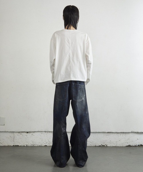 NVRFRGT(ネヴァーフォーゲット)の「【NVRFRGT】3D TWISTED WIDE LEG JEANS(デニムパンツ・メンズ・インディゴブルー・1/2)」の3枚目の写真