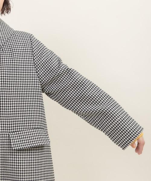 Dot&Stripes CHILD WOMAN(ドットアンドストライプス チャイルドウーマン)の「ウールギンガムフレアコート(ステンカラーコート・レディース・ブラック・FREE)」の18枚目の写真