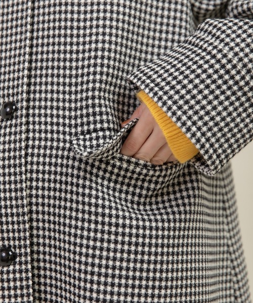 Dot&Stripes CHILD WOMAN(ドットアンドストライプス チャイルドウーマン)の「ウールギンガムフレアコート(ステンカラーコート・レディース・ブラック・FREE)」の20枚目の写真