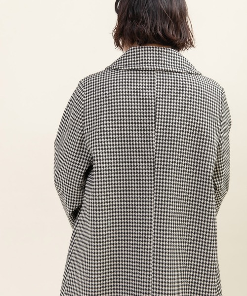 Dot&Stripes CHILD WOMAN(ドットアンドストライプス チャイルドウーマン)の「ウールギンガムフレアコート(ステンカラーコート・レディース・ブラック・FREE)」の10枚目の写真