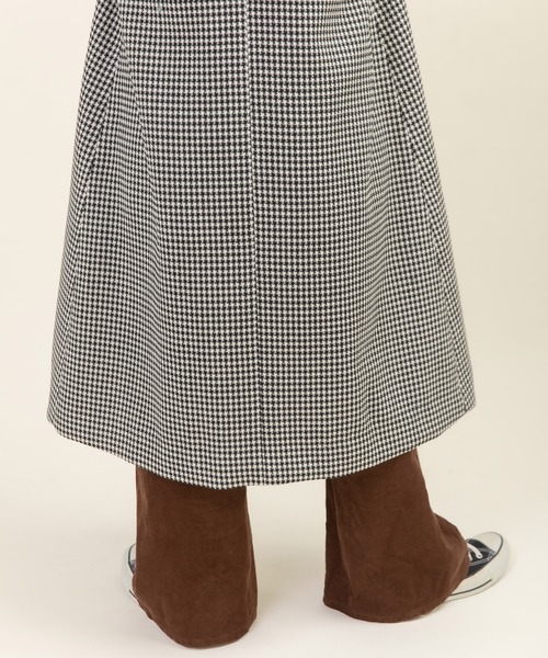 Dot&Stripes CHILD WOMAN(ドットアンドストライプス チャイルドウーマン)の「ウールギンガムフレアコート(ステンカラーコート・レディース・ブラック・FREE)」の11枚目の写真