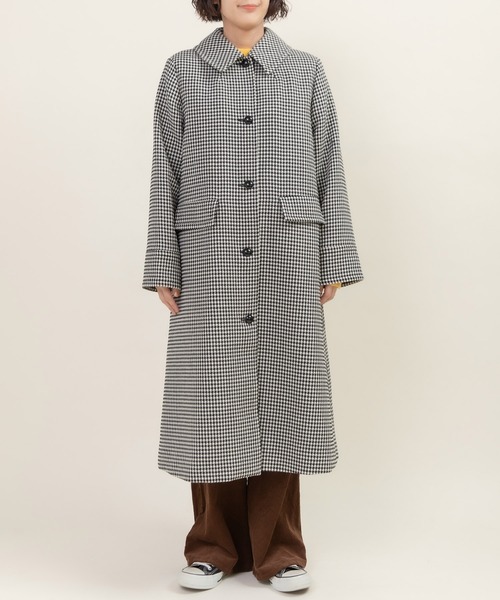 Dot&Stripes CHILD WOMAN(ドットアンドストライプス チャイルドウーマン)の「ウールギンガムフレアコート(ステンカラーコート・レディース・ブラック・FREE)」の13枚目の写真