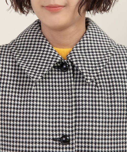 Dot&Stripes CHILD WOMAN(ドットアンドストライプス チャイルドウーマン)の「ウールギンガムフレアコート(ステンカラーコート・レディース・ブラック・FREE)」の16枚目の写真