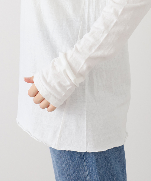 Deuxieme Classe Layering Tシャツ　ホワイト　長袖 追加 Layering Tシャツ（Tシャツ／カットソー）｜Deuxieme