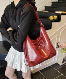 Mejoul | 【2WAY】ギャザーリボン リュック ショルダーレザー トートバッグ(ショルダーバッグ)