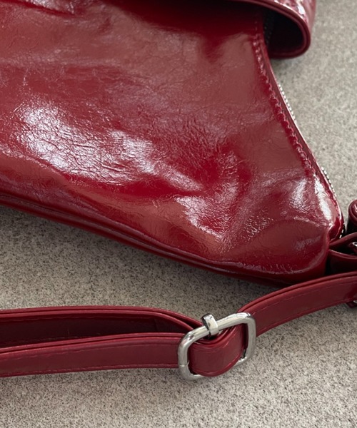Mejoul（メジュール）の「【2WAY】ギャザーリボン リュック ショルダーレザー トートバッグ（ショルダーバッグ・レディース・シルバー/ブラック/レッド/ホワイト・F）」の10枚目の写真