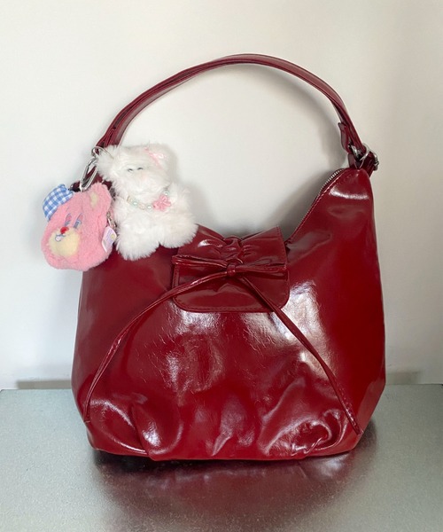 Mejoul（メジュール）の「【2WAY】ギャザーリボン リュック ショルダーレザー トートバッグ（ショルダーバッグ・レディース・シルバー/ブラック/レッド/ホワイト・F）」の22枚目の写真