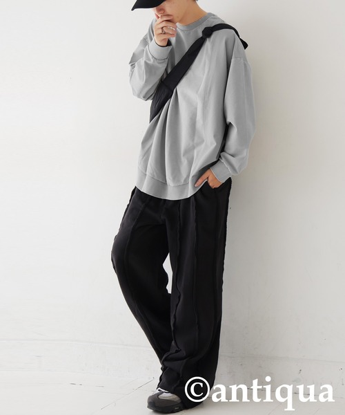 異素材切替スウェットパンツ セール】異素材切替 スウェット（スウェット）｜antiqua（アンティカ