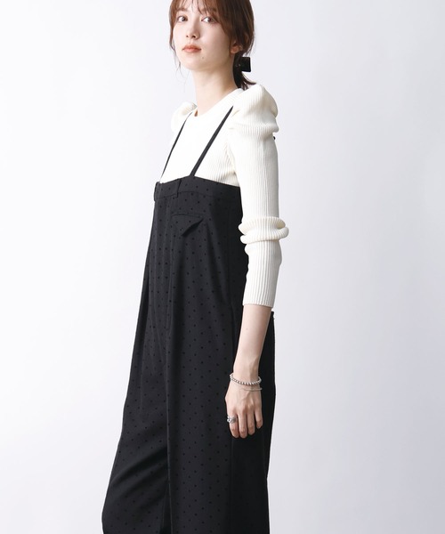 PICCIN PERLA（ピッチンペルラ）の「ハートフロッキーサロペット（サロペット/オーバーオール・レディース・チャコールグレー/ブラック・M）」の7枚目の写真