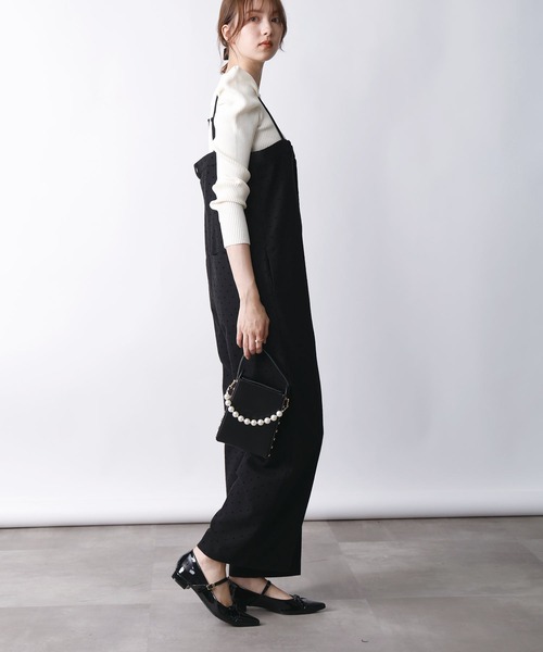 PICCIN PERLA（ピッチンペルラ）の「ハートフロッキーサロペット（サロペット/オーバーオール・レディース・チャコールグレー/ブラック・M）」の4枚目の写真