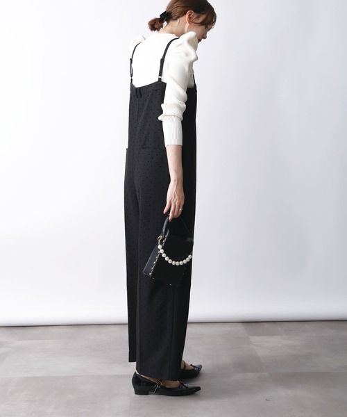 PICCIN PERLA（ピッチンペルラ）の「ハートフロッキーサロペット（サロペット/オーバーオール・レディース・チャコールグレー/ブラック・M）」の5枚目の写真