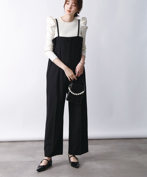 PICCIN PERLA（ピッチンペルラ）の「ハートフロッキーサロペット（サロペット/オーバーオール・レディース・チャコールグレー/ブラック・M）」の6枚目の写真