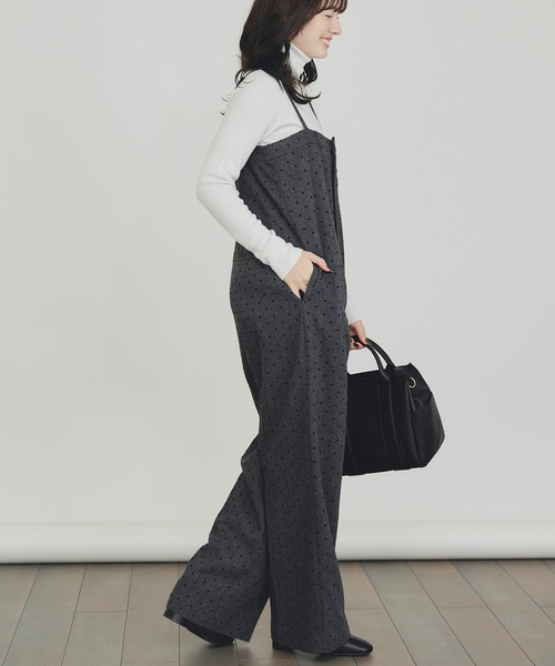 PICCIN PERLA（ピッチンペルラ）の「ハートフロッキーサロペット（サロペット/オーバーオール・レディース・チャコールグレー/ブラック・M）」の12枚目の写真