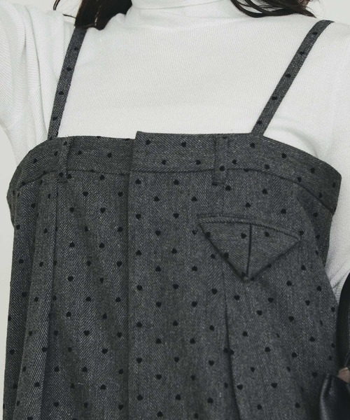 PICCIN PERLA（ピッチンペルラ）の「ハートフロッキーサロペット（サロペット/オーバーオール・レディース・チャコールグレー/ブラック・M）」の16枚目の写真