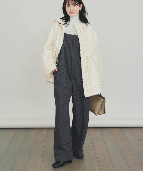 PICCIN PERLA（ピッチンペルラ）の「ハートフロッキーサロペット（サロペット/オーバーオール・レディース・チャコールグレー/ブラック・M）」の14枚目の写真