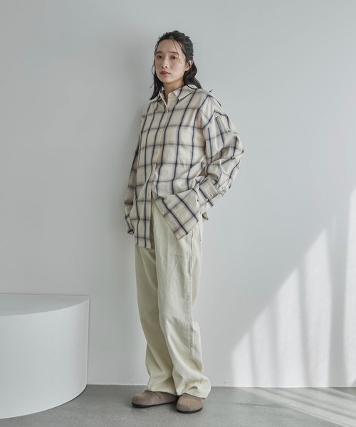 feepur(フェピュール)の「チェックオーバーシャツ(シャツ/ブラウス・レディース・オフホワイト/ネイビー・MEDIUM)」の16枚目の写真