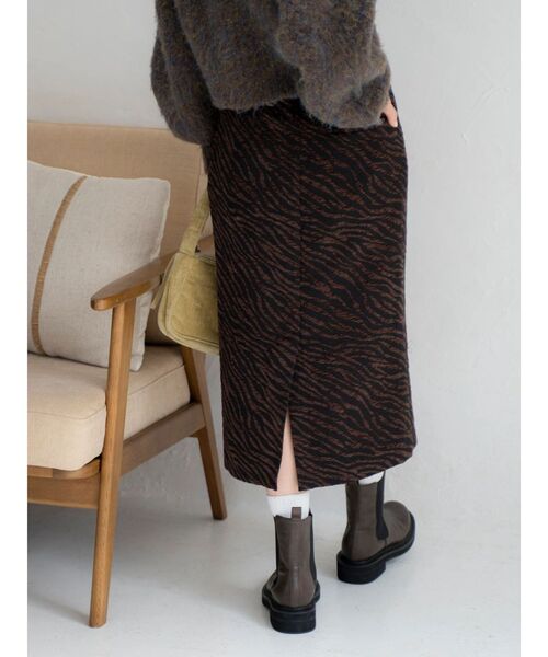 Ungrid（アングリッド）の「アニマルジャカードスカート（スカート・レディース・ブラウン/ベージュ・FREE）」の5枚目の写真