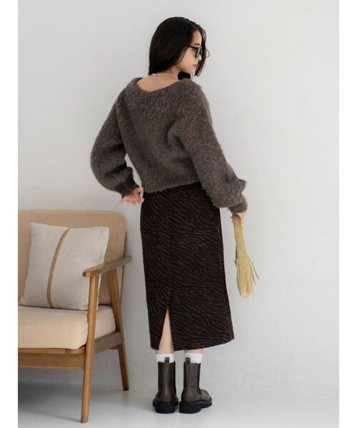 Ungrid（アングリッド）の「アニマルジャカードスカート（スカート・レディース・ブラウン/ベージュ・FREE）」の7枚目の写真