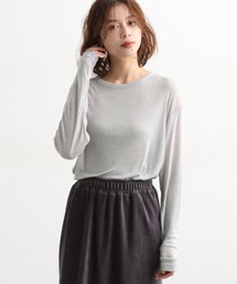 studio CLIP | 【吸湿発熱・吸放湿性】ウールミックスシアークルーネックプルオーバー[プラスサイズあり](Tシャツ/カットソー)