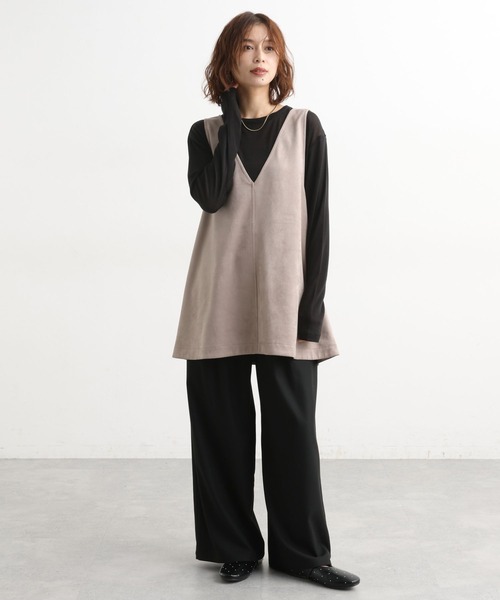 studio CLIP（スタディオクリップ）の「【吸湿発熱・吸放湿性】ウールミックスシアークルーネックプルオーバー[プラスサイズあり]（Tシャツ/カットソー・レディース・その他7/オフホワイト/その他8/ライトグレー/ボルドー/ライトグリーン・FREE/ﾌﾘｰ(L)）」の11枚目の写真