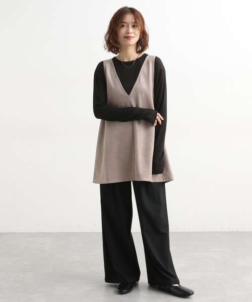 studio CLIP（スタディオクリップ）の「【吸湿発熱・吸放湿性】ウールミックスシアークルーネックプルオーバー[プラスサイズあり]（Tシャツ/カットソー・レディース・その他7/オフホワイト/その他8/ライトグレー/ボルドー/ライトグリーン・FREE/ﾌﾘｰ(L)）」の12枚目の写真