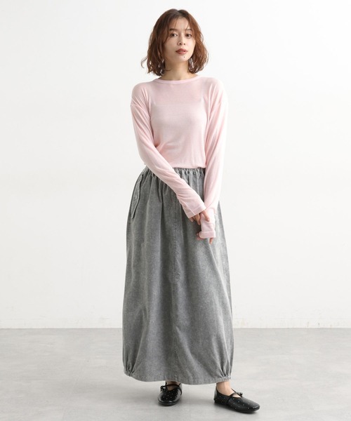 studio CLIP（スタディオクリップ）の「【吸湿発熱・吸放湿性】ウールミックスシアークルーネックプルオーバー[プラスサイズあり]（Tシャツ/カットソー・レディース・その他7/オフホワイト/その他8/ライトグレー/ボルドー/ライトグリーン・FREE/ﾌﾘｰ(L)）」の18枚目の写真