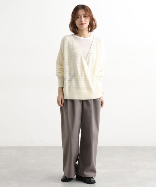 studio CLIP（スタディオクリップ）の「【吸湿発熱・吸放湿性】ウールミックスシアークルーネックプルオーバー[プラスサイズあり]（Tシャツ/カットソー・レディース・その他7/オフホワイト/その他8/ライトグレー/ボルドー/ライトグリーン・FREE/ﾌﾘｰ(L)）」の22枚目の写真