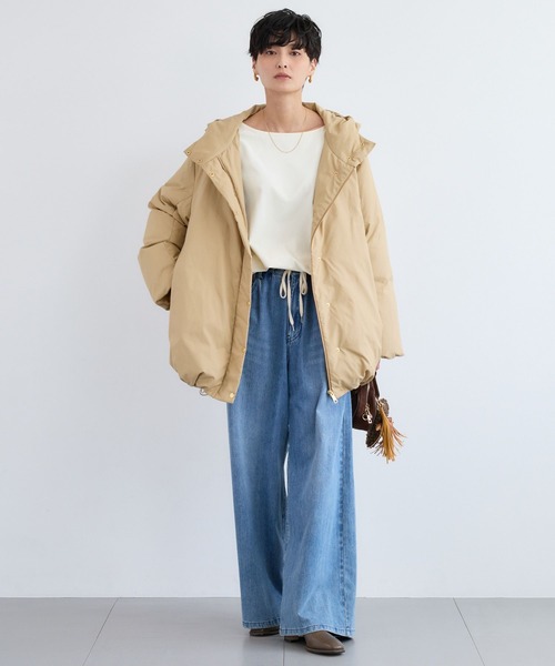BARNYARDSTORM(バンヤードストーム)の「BARNYARDSTORM / 撥水ダウンコート【JAPAN FABRIC】(ダウンジャケット/コート・レディース・ベージュ/ブラック・S/M)」の21枚目の写真
