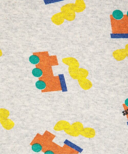 BOBO CHOSES（ボボショーズ）の「総柄Choo Chooボディースーツ【ベビー】（ロンパース・キッズ・ライトグレー・70/80）」の6枚目の写真