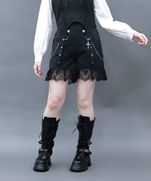NIBBLE POISON(ニブルポイズン)の「レースフリルショートパンツ(その他パンツ・レディース・ブラック/ワイン/ネイビー・MEDIUM)」の11枚目の写真