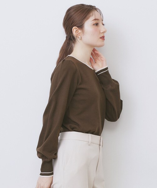 index(インデックス)の「バイカラーパフスリーブニット【洗濯機OK】(ニット/セーター・レディース・ホワイト系7/ブラック系4/ブラウン系その他5/ピンク系9/ベージュ系その他7・36/38/40/42)」の15枚目の写真