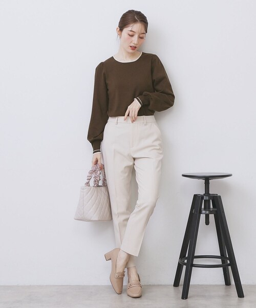 index(インデックス)の「バイカラーパフスリーブニット【洗濯機OK】(ニット/セーター・レディース・ホワイト系7/ブラック系4/ブラウン系その他5/ピンク系9/ベージュ系その他7・36/38/40/42)」の16枚目の写真