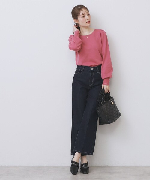 index(インデックス)の「バイカラーパフスリーブニット【洗濯機OK】(ニット/セーター・レディース・ホワイト系7/ブラック系4/ブラウン系その他5/ピンク系9/ベージュ系その他7・36/38/40/42)」の20枚目の写真