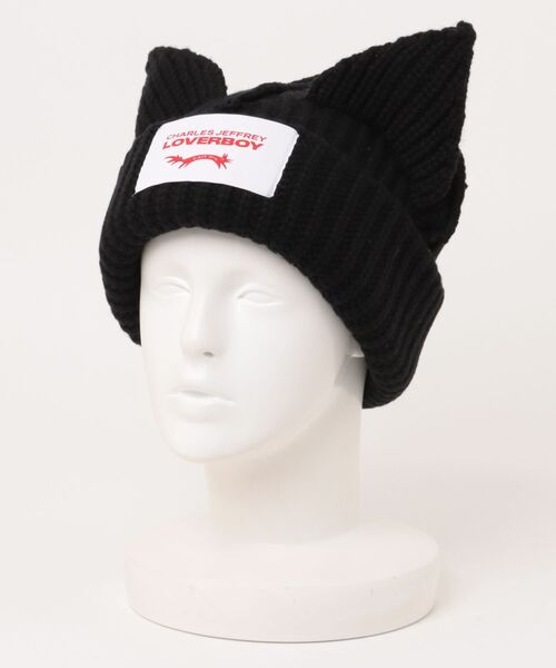CHARLES JEFFREY LOVERBOY ブラックニット帽 CHARLES JEFFREY LOVERBOY（チャールズジェフリーラバーボーイ