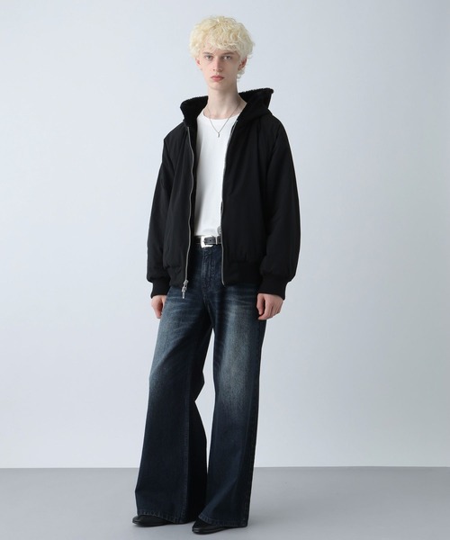 HARE（ハレ）の「リバーシブルファーフードブルゾン(HARE)（ブルゾン・メンズ・グレー/ブラック・SMALL/MEDIUM）」の3枚目の写真