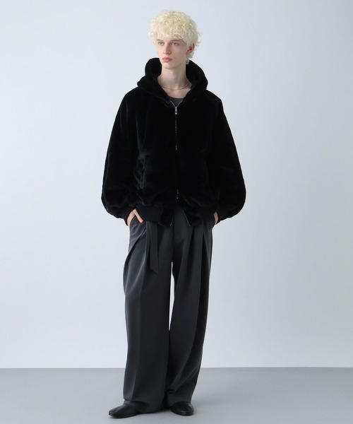 HARE（ハレ）の「リバーシブルファーフードブルゾン(HARE)（ブルゾン・メンズ・グレー/ブラック・SMALL/MEDIUM）」の5枚目の写真