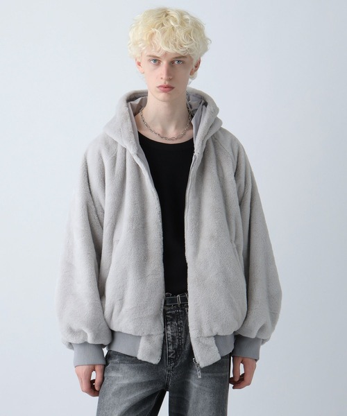 HARE（ハレ）の「リバーシブルファーフードブルゾン(HARE)（ブルゾン・メンズ・グレー/ブラック・SMALL/MEDIUM）」の14枚目の写真