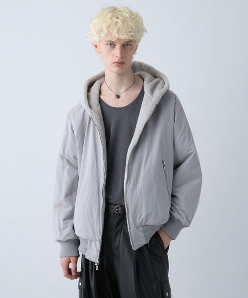 HARE（ハレ）の「リバーシブルファーフードブルゾン(HARE)（ブルゾン・メンズ・グレー/ブラック・SMALL/MEDIUM）」の15枚目の写真